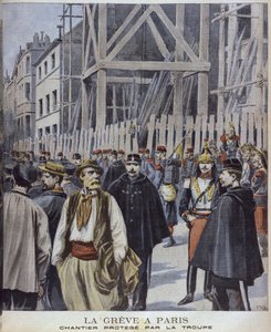 Grève à Paris, chantier protégé par l